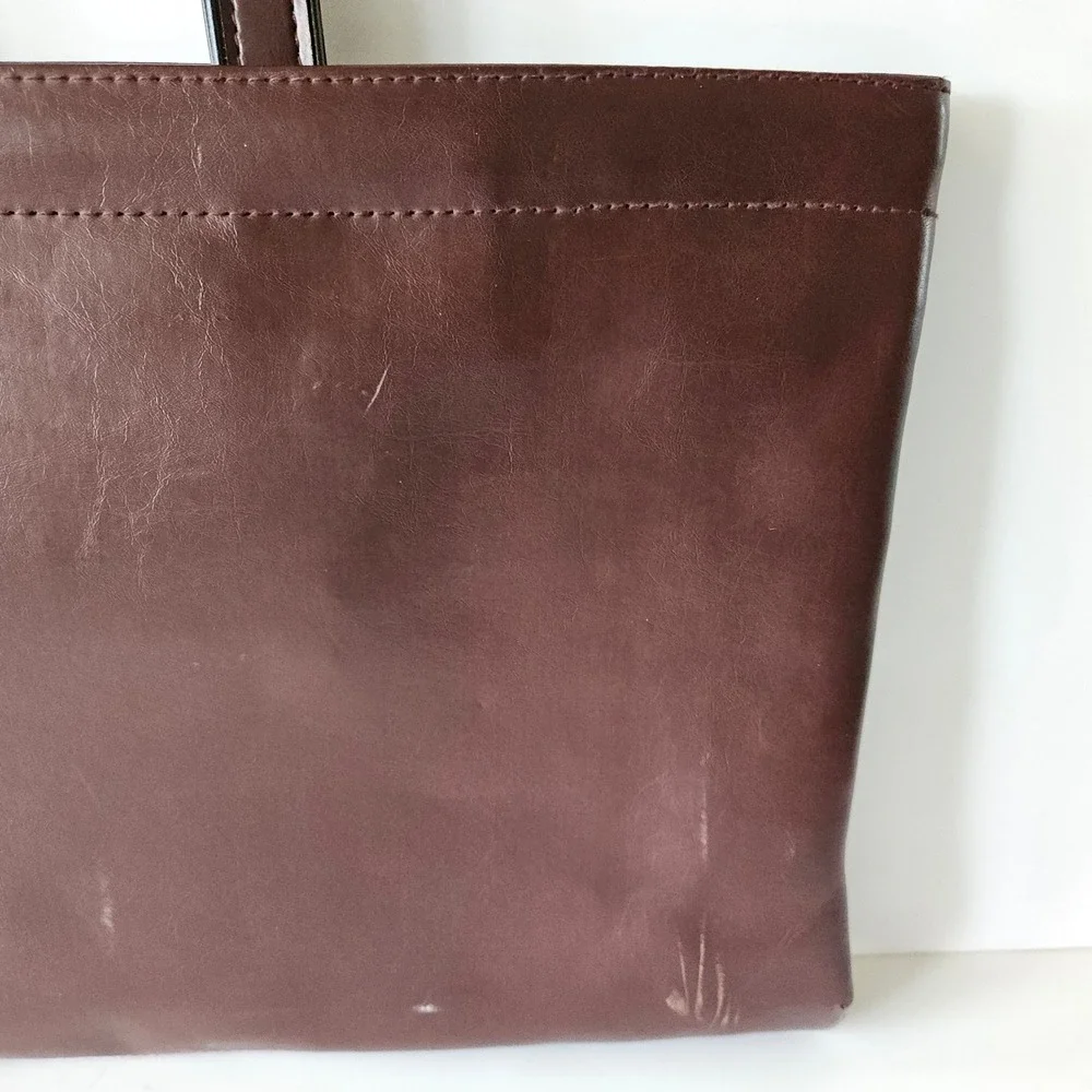 Vtg Cambridge Briefcase Laptop Bag 16in Faux Leather Drop Handles Spring Closure